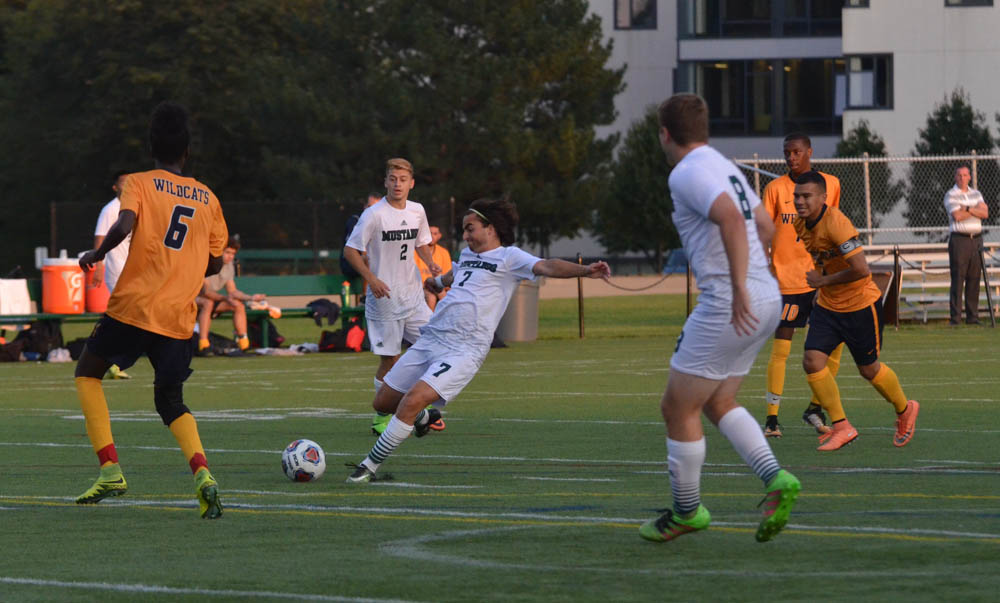 Photo for Three Mustangs Net 1st Collegiate Goal in Rout of Wildcats image 3