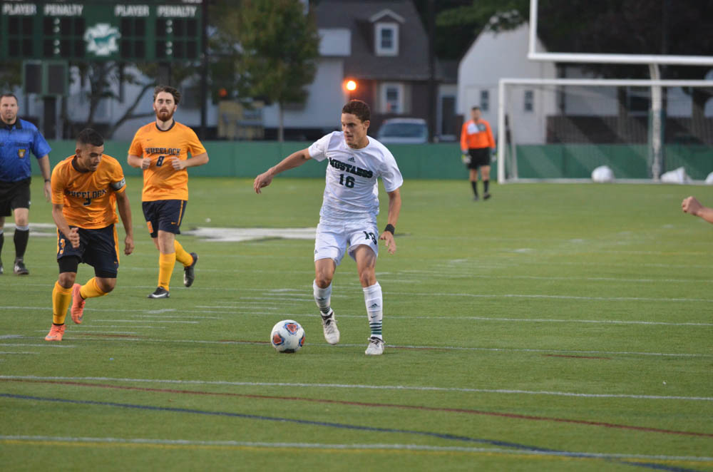 Photo for Three Mustangs Net 1st Collegiate Goal in Rout of Wildcats image 8