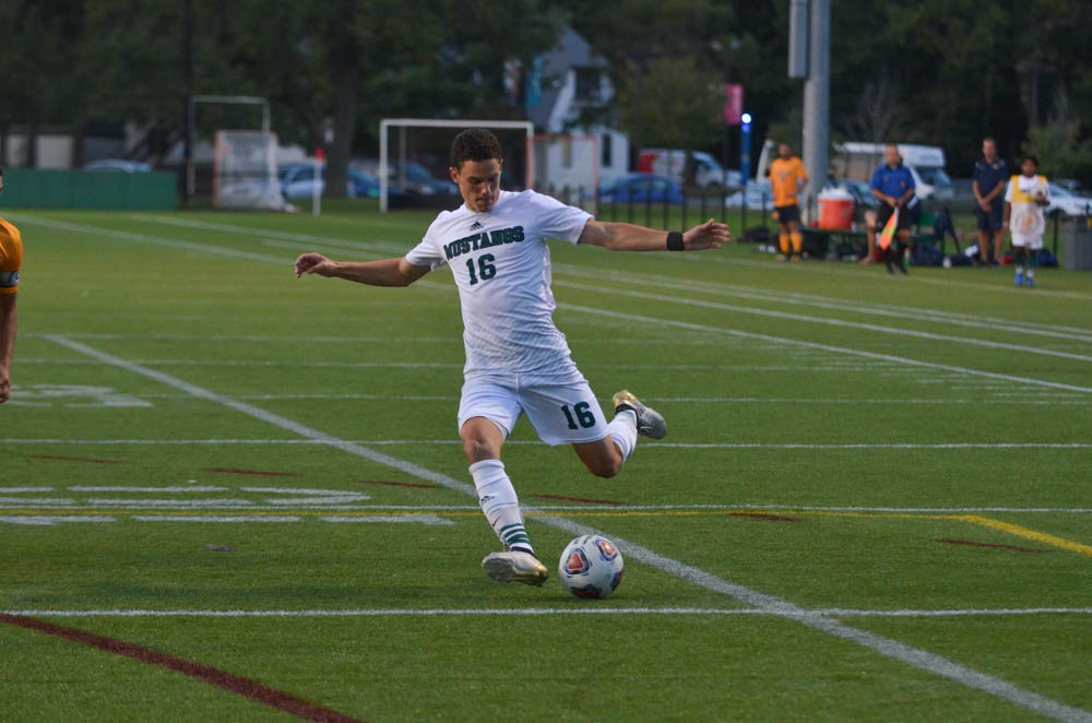 Photo for Three Mustangs Net 1st Collegiate Goal in Rout of Wildcats image 9