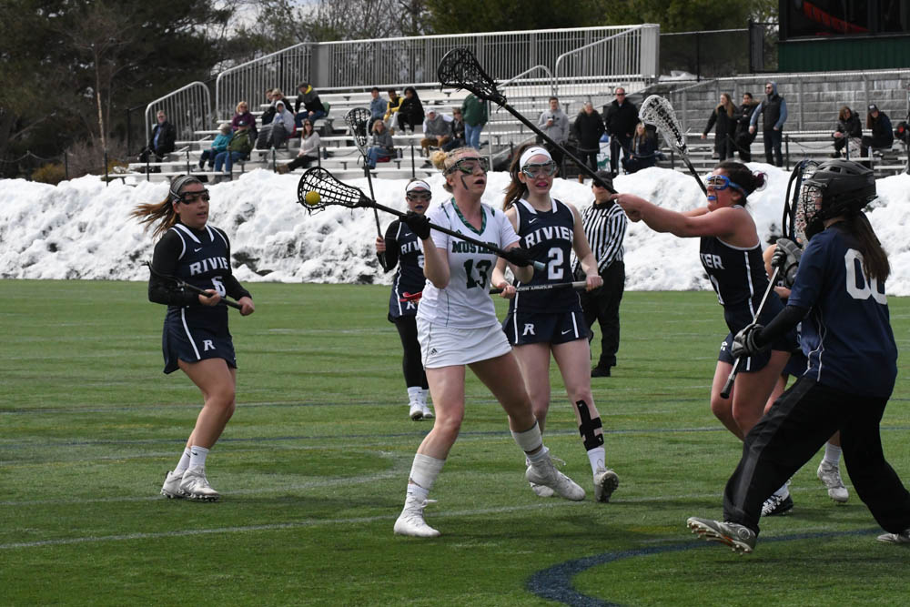 Photo for Kelly Ties School Single-Match Scoring Record As Women's Lacrosse Notches 20-9 GNAC Triumph Over Rivier image 20